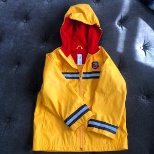 Carter's Size M (5/6) Big Yellow Firetruck Raincoat